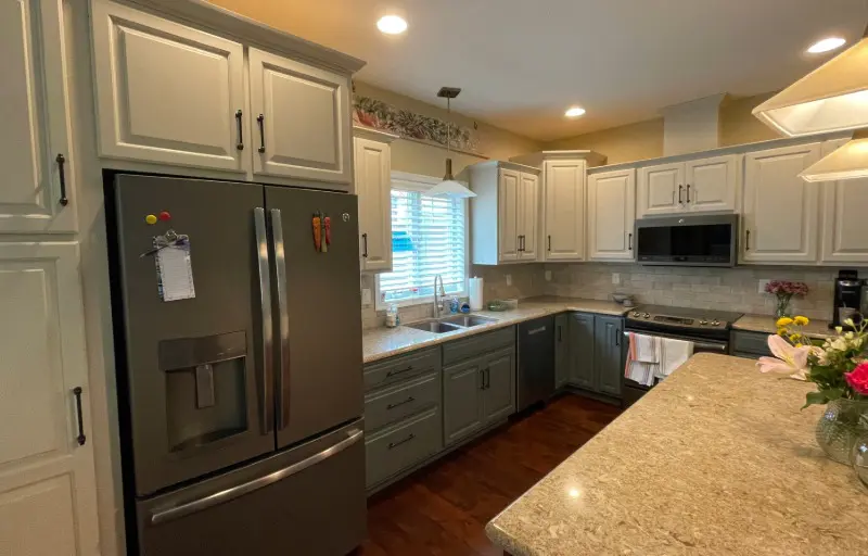 Modern freshly painted white cabinets in lancaster