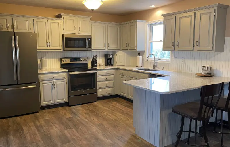 Traditional white painted oak cabinets in lancaster