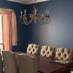 Freshly painted navy dining room completed by professional interior painters