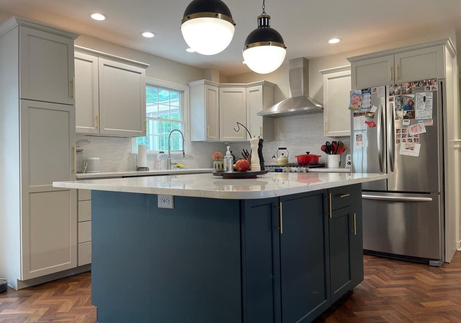 Kitchen cabinet refacing and painting in Denver, PA completed by Martzall's Custom Surfaces